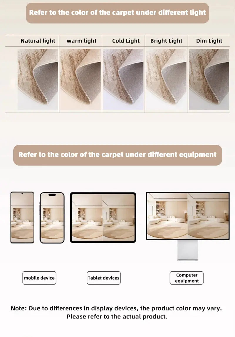 Perserteppich für Wohnzimmer – Leichter Luxus Polyester – Verschiedene Grössen