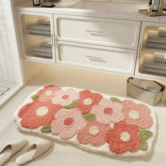 Minimalistische Blumen-Badematte – Modern, 60x90CM