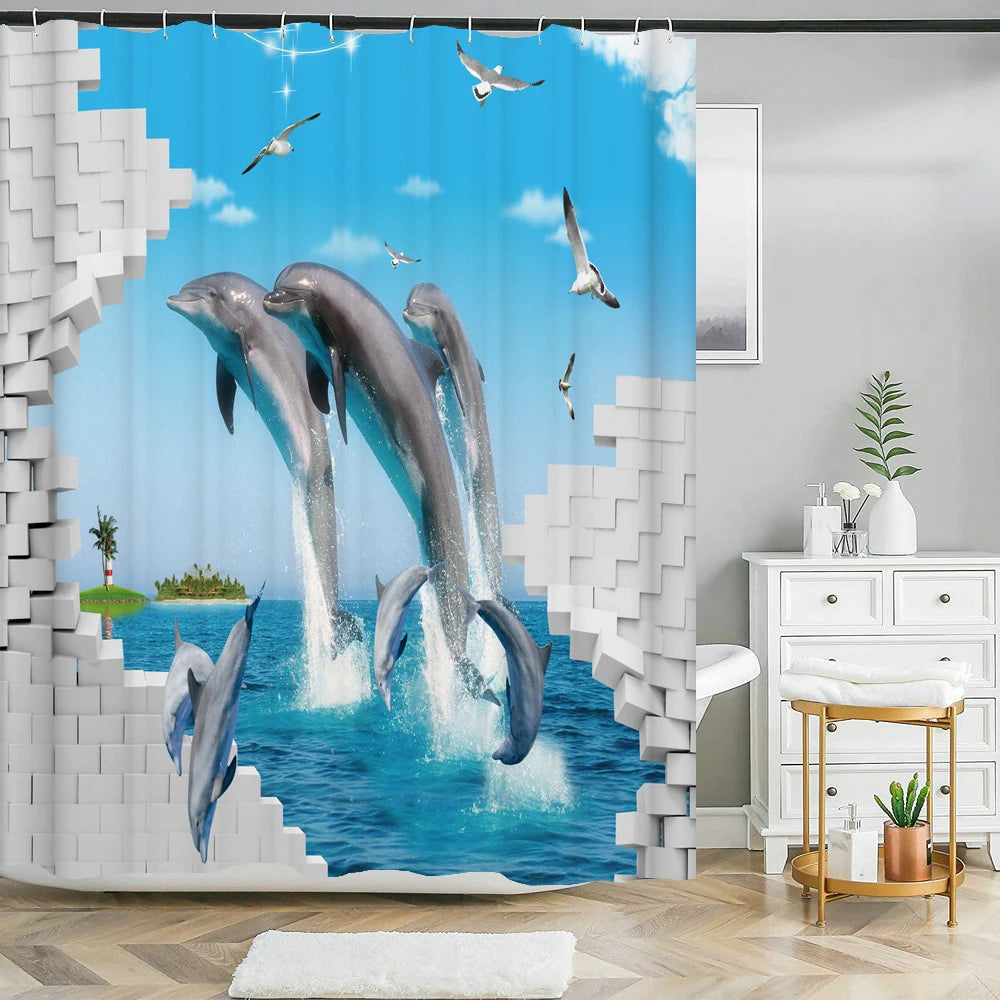 Ozeanboden-Set – Moderner Polyester-Baddekor