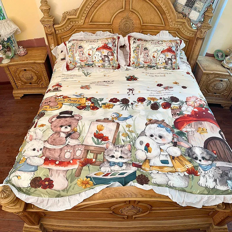 Baumwoll-Bettwäsche – Prinzessin-Stil – Twin, Queen, Double