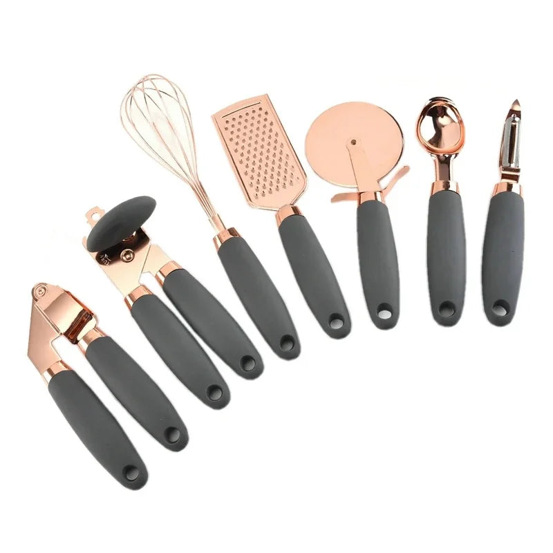 7-teiliges Küchenwerkzeug-Set aus Edelstahl – Ergonomisches Design