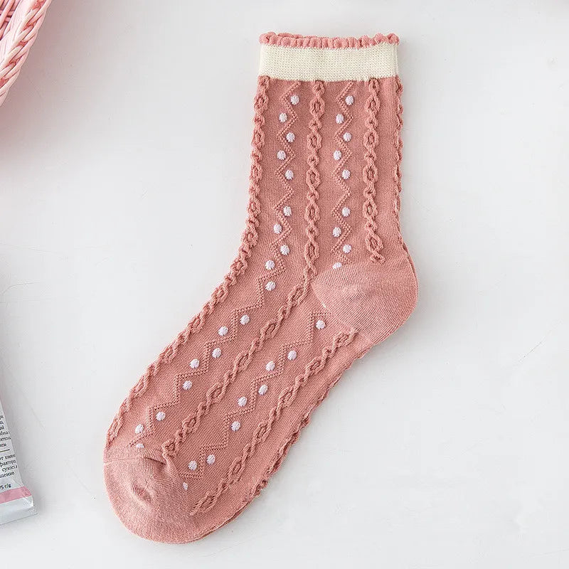 Vintage Floral Socken – Retro Harajuku Stil – Atmungsaktive Baumwolle