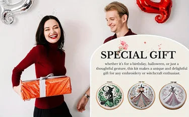 Halloween Stickerei - Baumwoll Hexendesign Kit