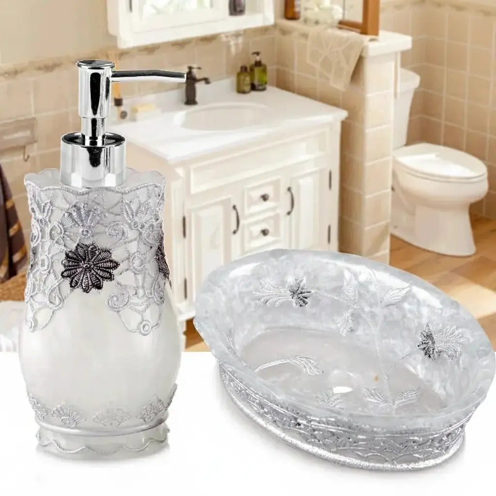 Floraler Seifenspender – Harz Vintage Badezimmer-Essential