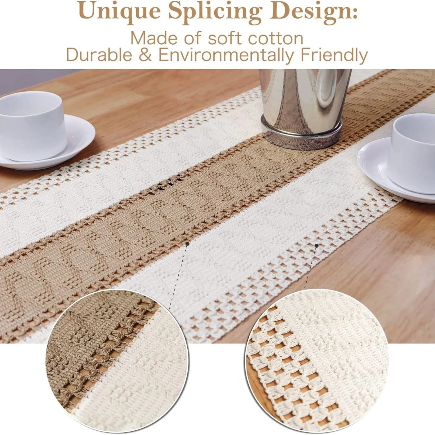 Tischläufer – Boho-Design aus Leinen – Grössenvarianten