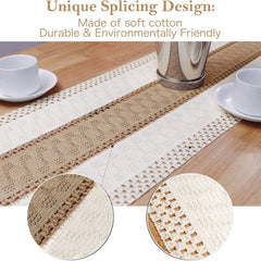 Tischläufer – Boho-Design aus Leinen – Grössenvarianten