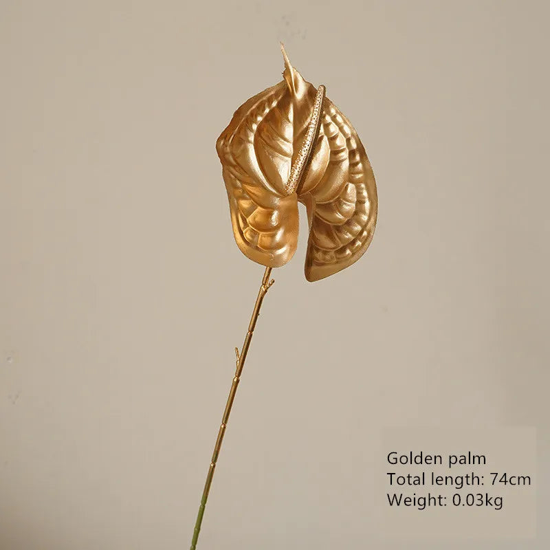 Goldene Blumenarrangement – Stilvolle Seide – 67-84 cm