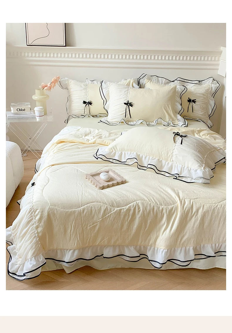 Sommersteppset – Spitze & Schleifendesign – 200x230cm