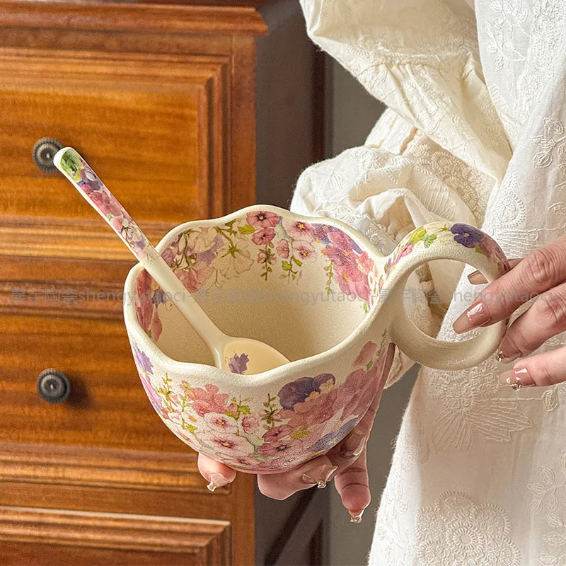 Keramik Tasse mit Löffel – Prairie Chic, 301-400ml