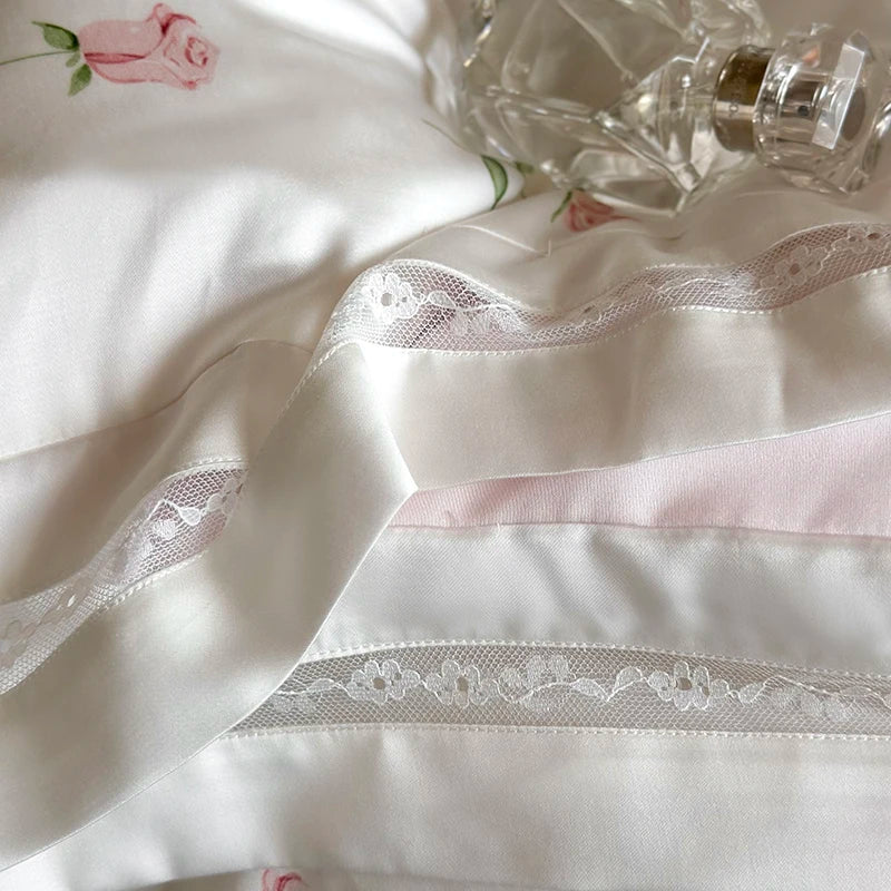 Vintage Rosen Bettwäsche – Ägyptische Baumwolle Luxus – King/Queen Grössen