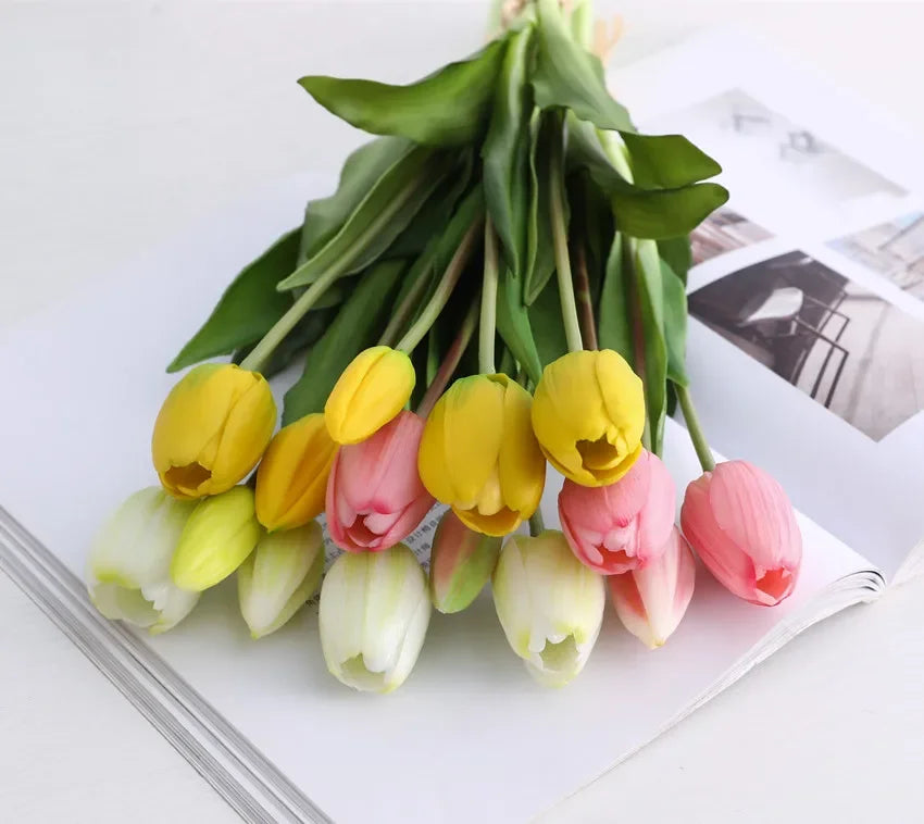Tulpenstrauss – Realistische Latexblumen – Hochzeit & Wohndekor