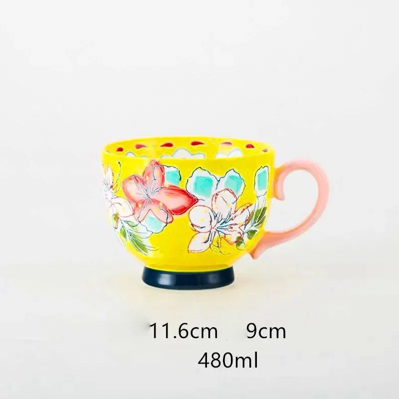 Keramik Kaffeetasse – Handbemalt, Chinesischer Stil