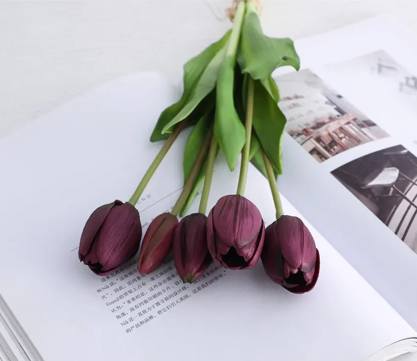 Tulpenstrauss – Realistische Latexblumen – Hochzeit & Wohndekor