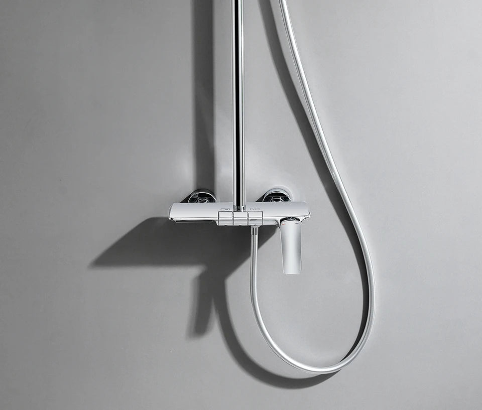 Gold-Duschsystem – Messing-Design – Höhenverstellbar