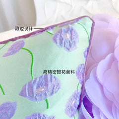 Pastorale Blumen Kissenhülle – Klassisches Baumwolle 45x45cm