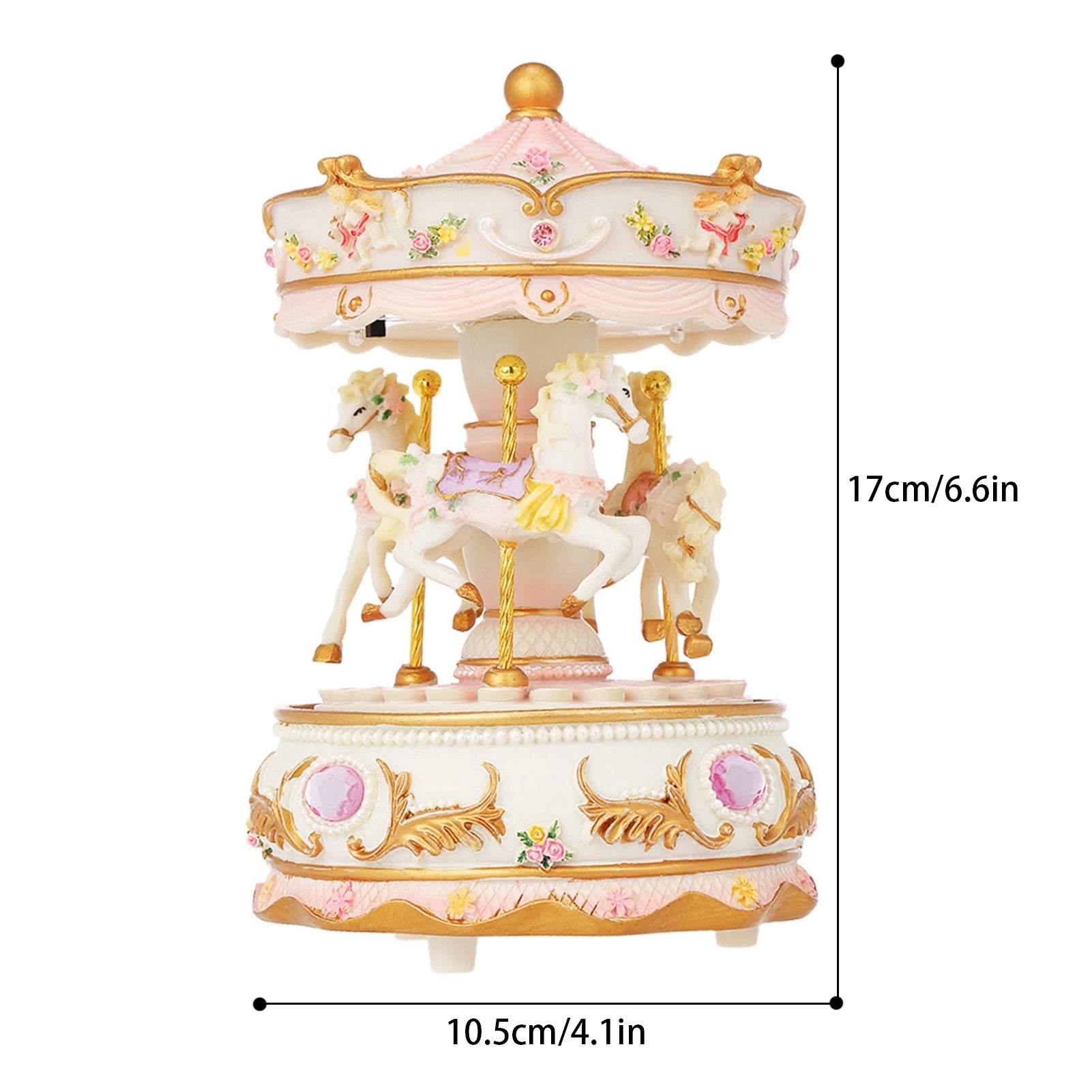 Karussell Spieluhr – LED Harz 17x10.5cm