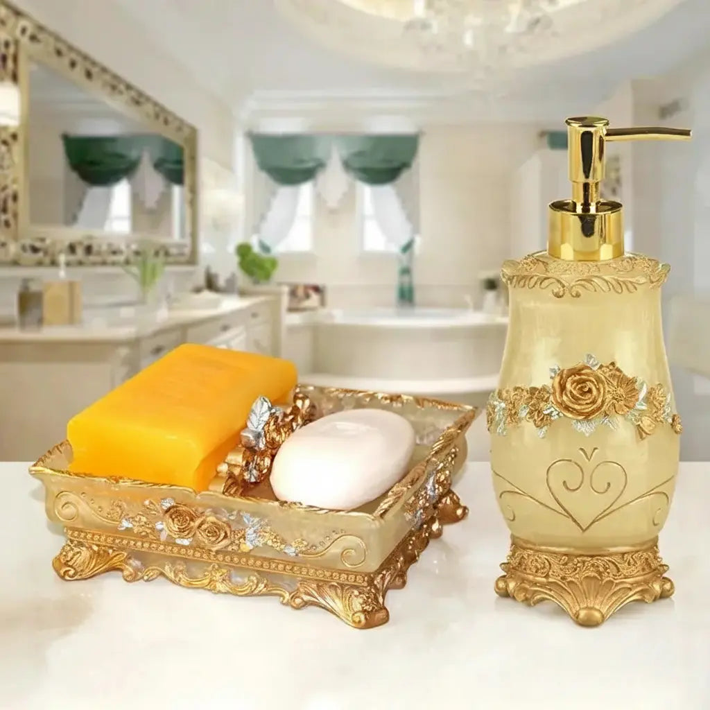 Floraler Seifenspender – Harz Vintage Badezimmer-Essential