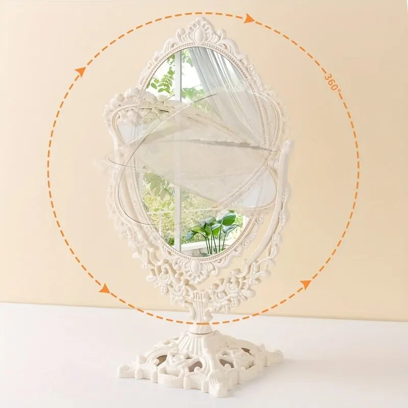 Schminkspiegel – Vintage Oval Design – Beidseitig 31x15 cm