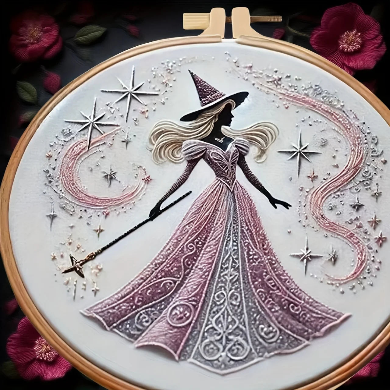 Halloween Stickerei - Baumwoll Hexendesign Kit