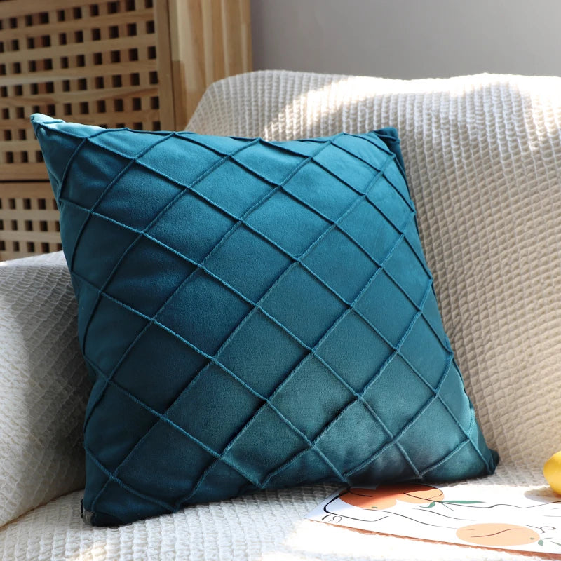 Geometrischer Kissenbezug – Samt Boho – 45x45cm