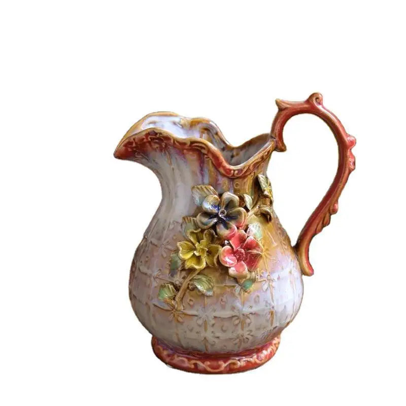 Keramik Handwerks Vase – Folk Art Design