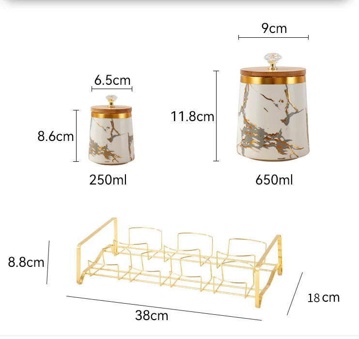 Keramik Aufbewahrungsgläser – Modern Marmor mit Deckel