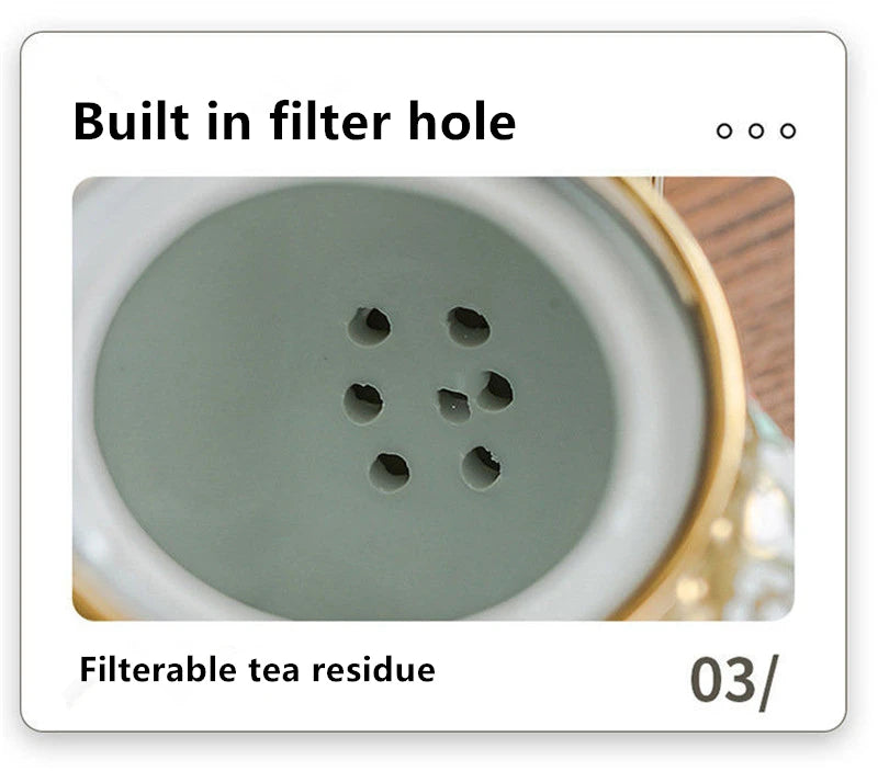 Luxuriöse Teekanne - Elegantes Keramikdesign - 900ml Kapazität