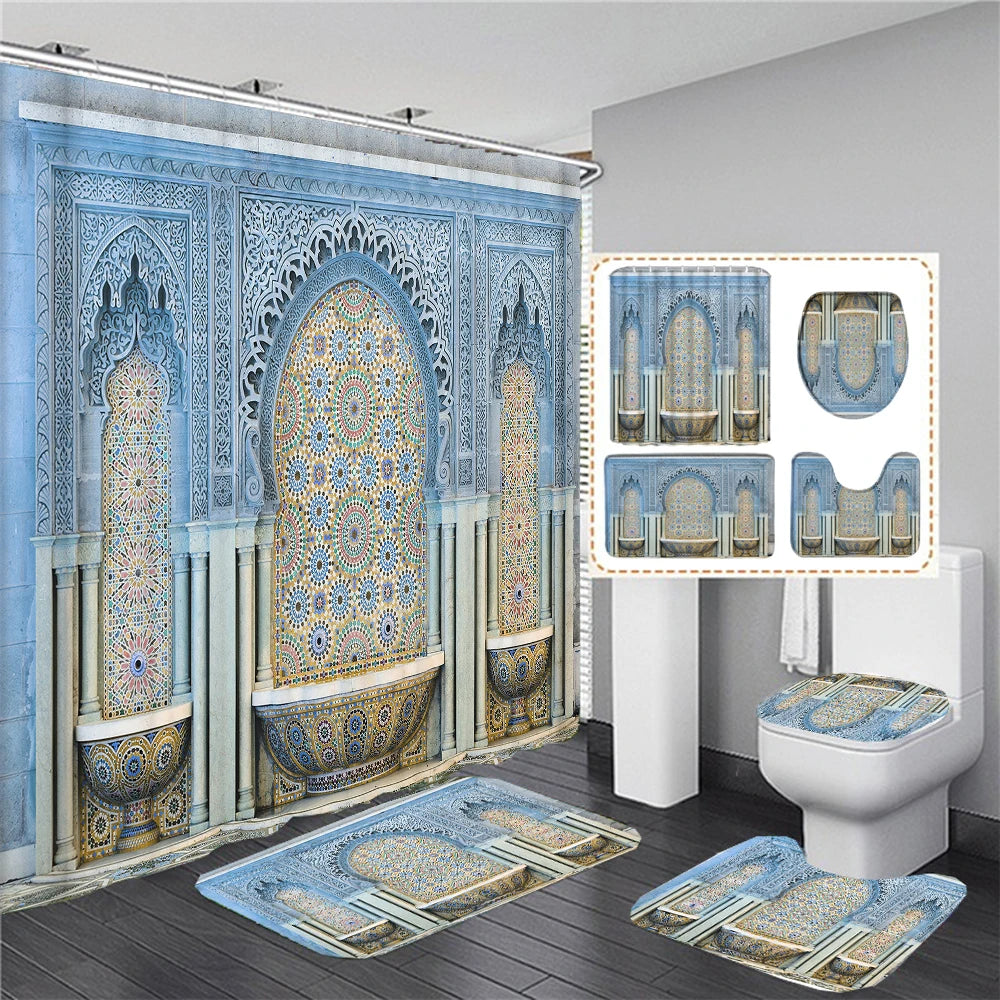 3D Duschvorhang – Marokkanischer Stil – 180x180cm