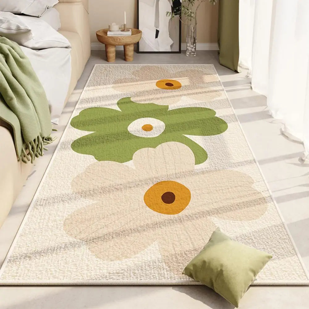 Blumenteppich – Moderner Polyester Floral Teppich – Schlafzimmer/Wohnzimmer 60x180cm