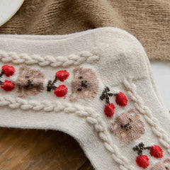 Niedliche Bärensocken – Wollmischung – Winterwärme, Set aus 5