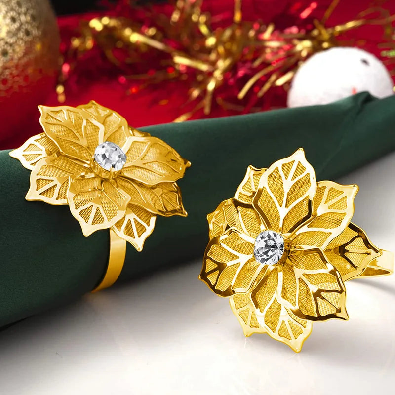 Serviettenringe – Florales Strass-Design – Hochzeitsdekor