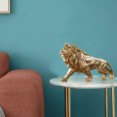Goldener Löwen-König – Resin-Skulptur – 37CM Tischdeko