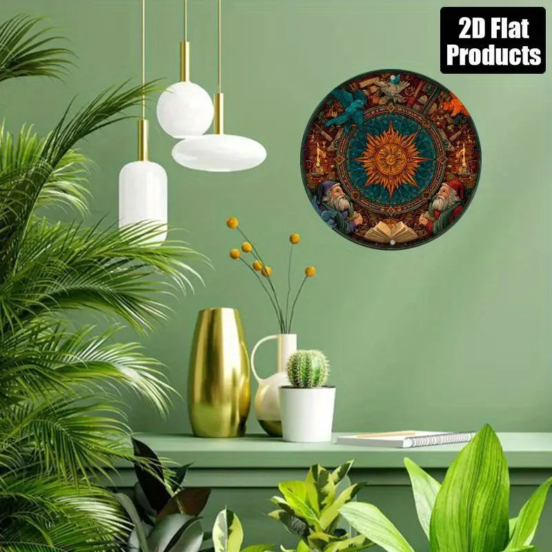 Vintage Wandplatte – Türkisblau & Golden Aluminium – 20x20cm