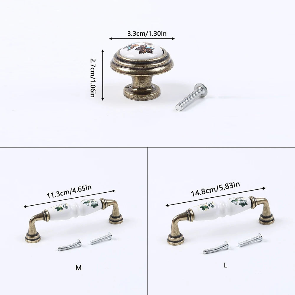 Vintage Keramikgriff – Ländlicher Stil – Möbelgriff