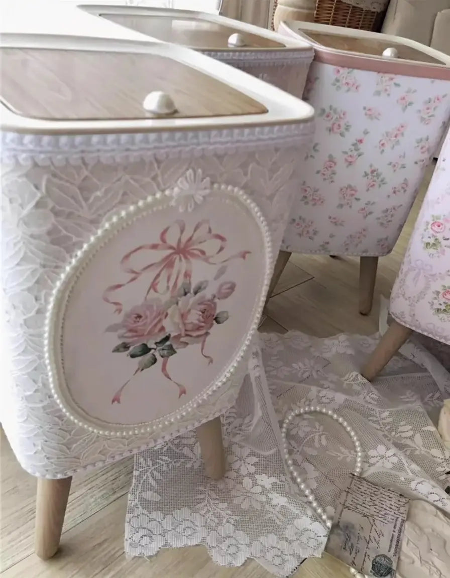 Retro-Spitzen-Mülleimer – Korean Leder – 22x22x35cm