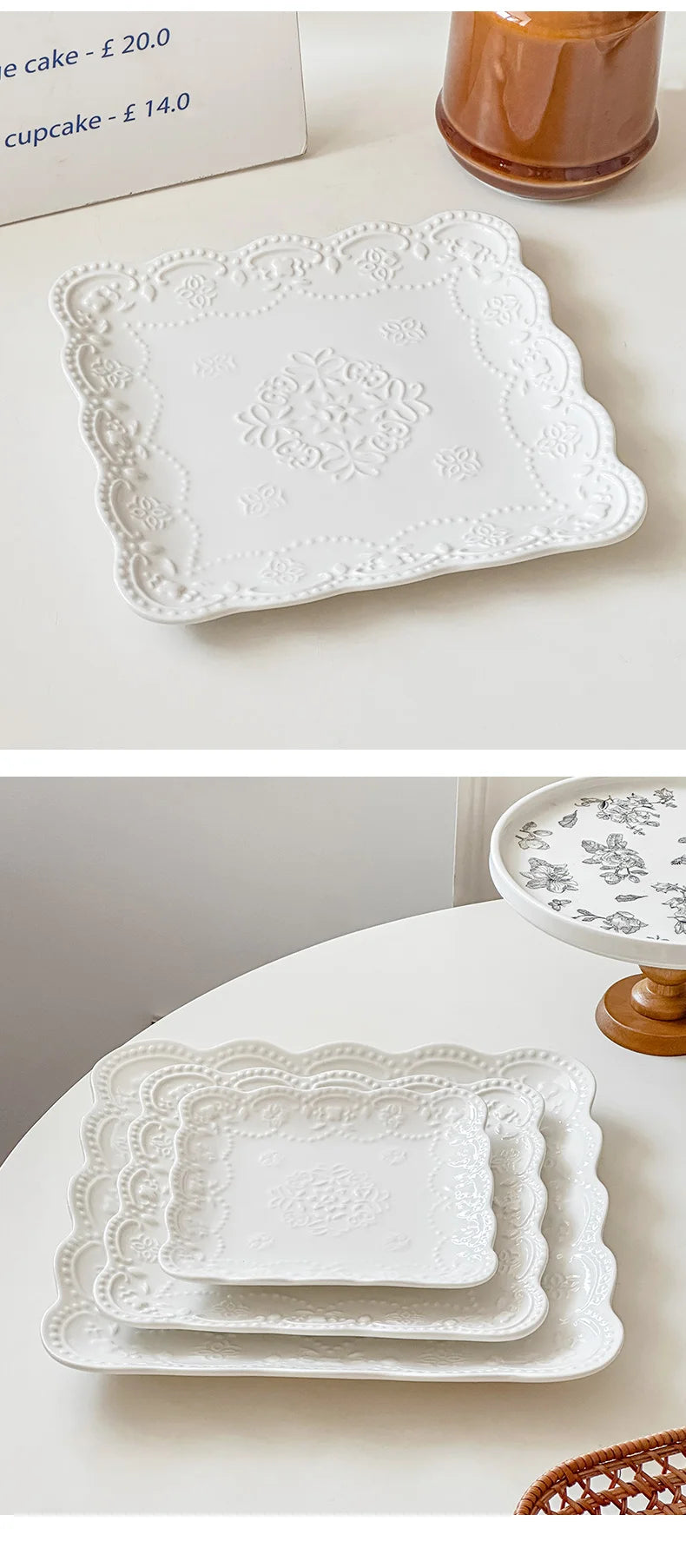 Keramik-Quadratplatte – Französischer Stil – 6-10 Zoll