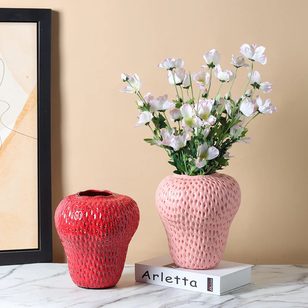 Keramische Erdbeervase – Modern Stil – Grösse M