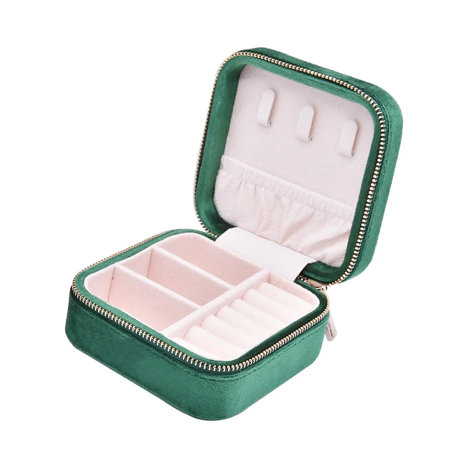 Schmuckbox Organizer – Samt Reiseetui – 10x10x5 cm