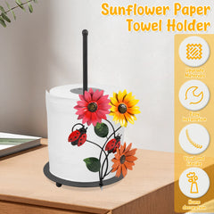 Sonnenblumen-Küchenrollenhalter – Vintage-Metall – 18 x 33 cm