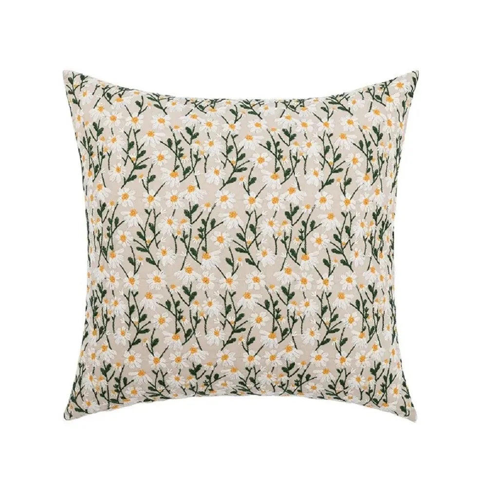 Florale Bestickte Kissenhülle – Jacquard – 45x45CM