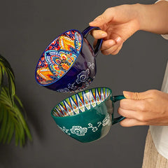 Retro Keramikbecher – Grosse 400ml Kapazität