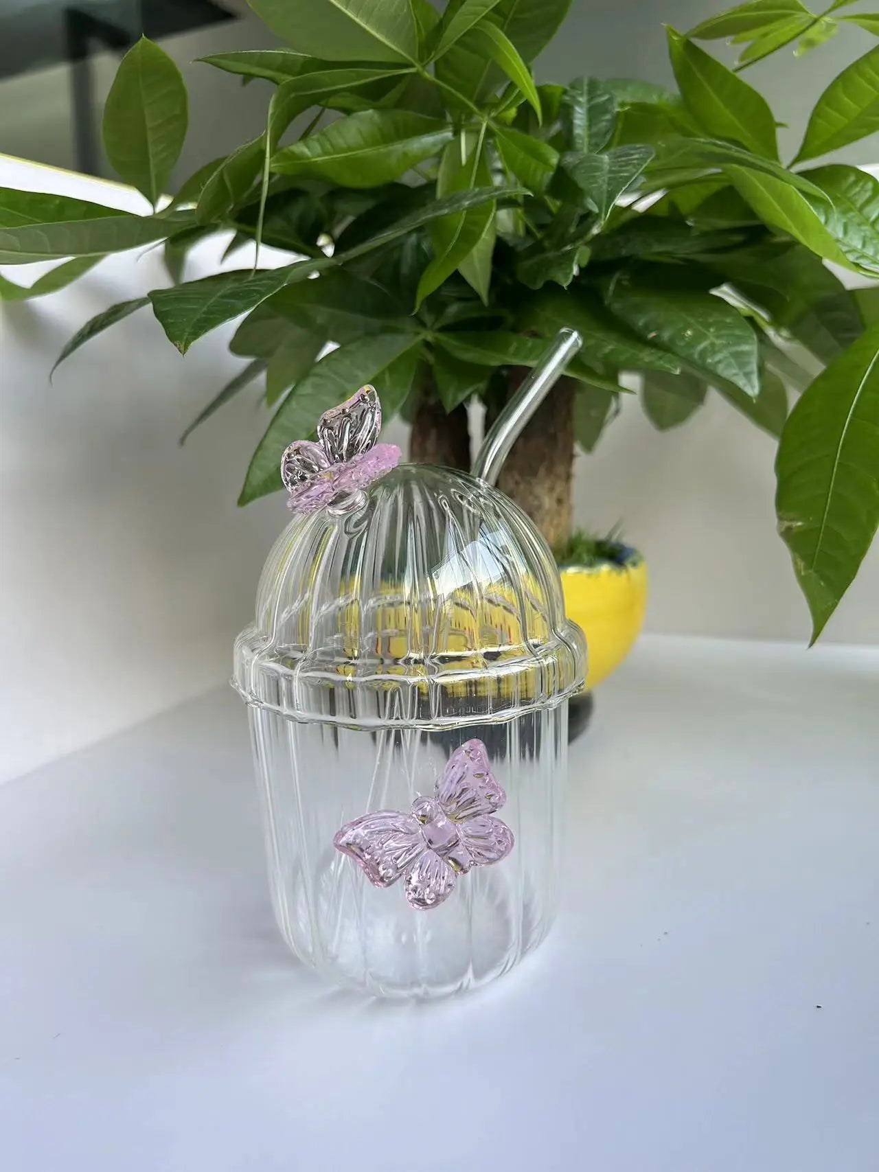 Glasbecher – Schmetterling Design – 400ML, Zuhause