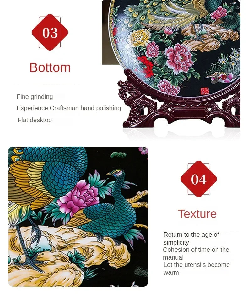 Keramikdeko-Teller in Weiss auf 26cm DragonHeadRack im Boho-Stil