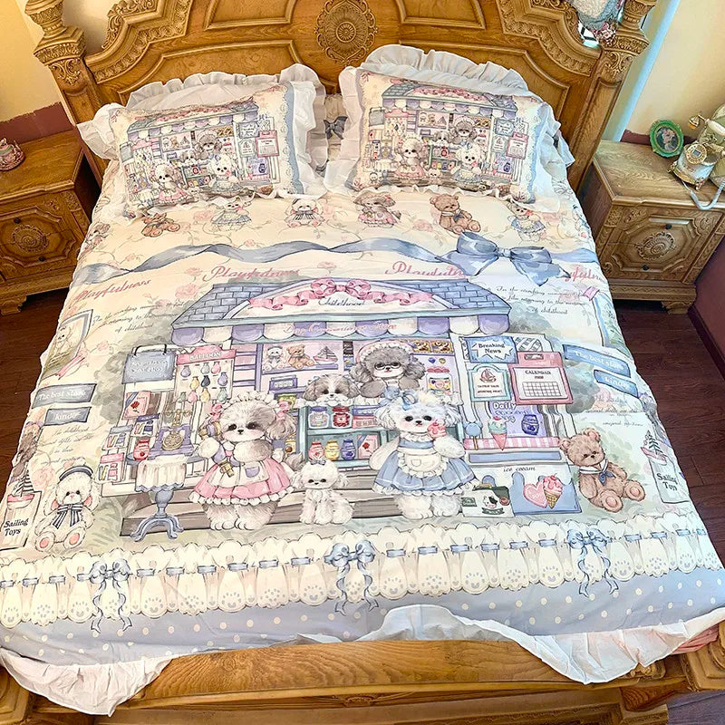 Baumwoll-Bettwäsche – Prinzessin-Stil – Twin, Queen, Double