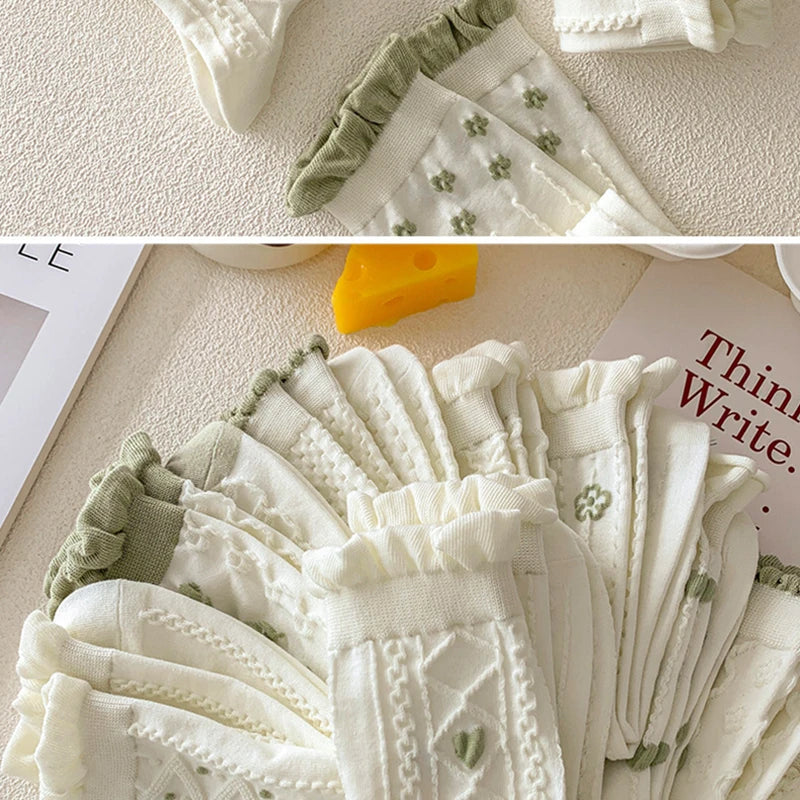 Blumenmuster Socken – Weiches atmungsaktives Set