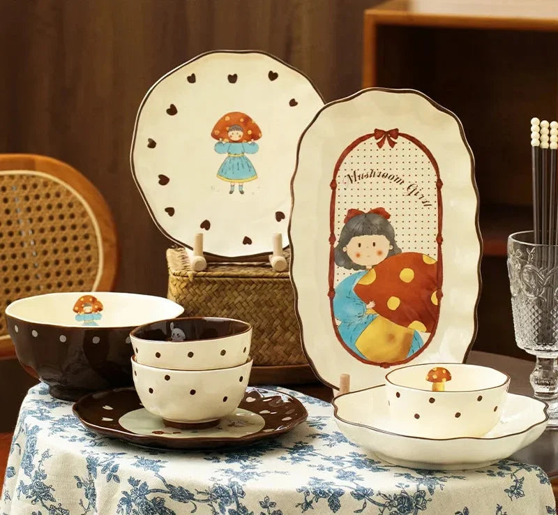 Mushroom Girl Keramikset – Vintage & Umweltfreundlich
