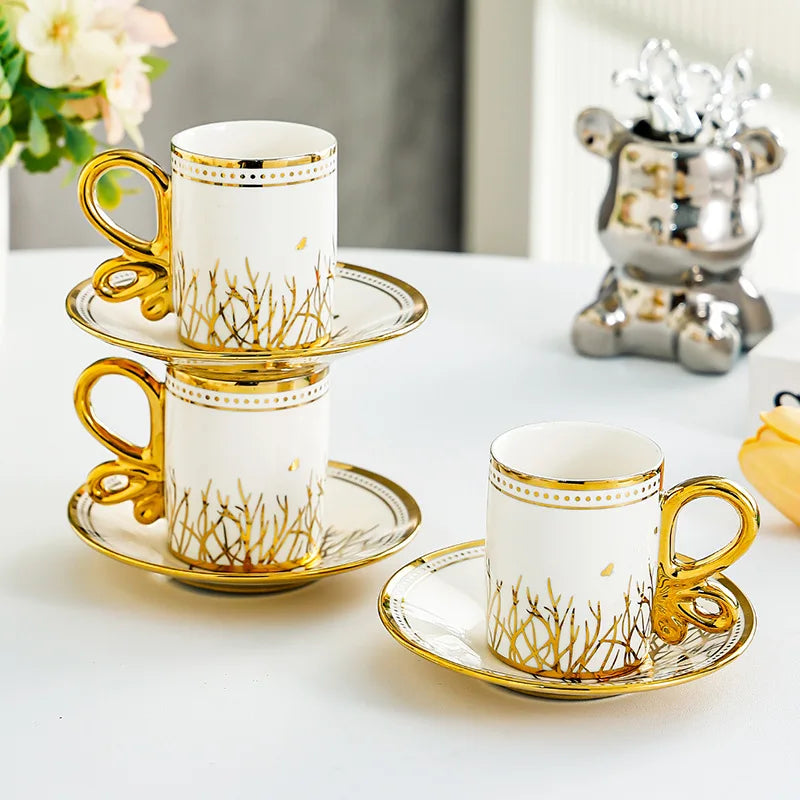 Espressotassen Set - Retro Keramik - 6er-Set