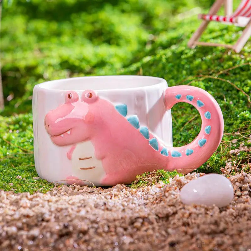 Cartoon Dinosaurier Keramikbecher – Porzellan Stil, 400ml