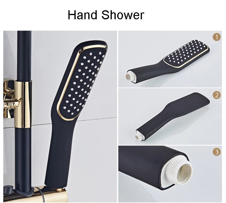Regenbrausesystem – Messing Weissgold – Badezimmer Eleganz