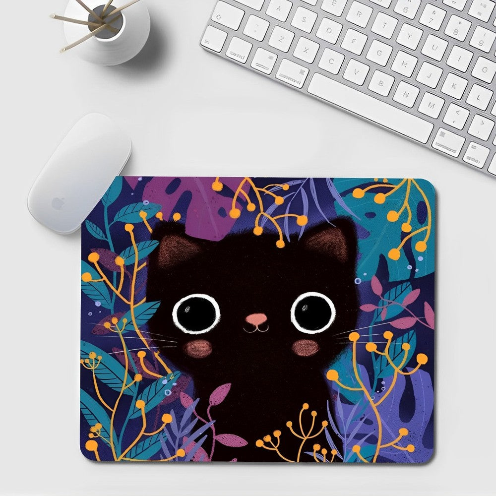 Schwarze Katze Mauspad – Kawaii Gummi Design – 20x25cm